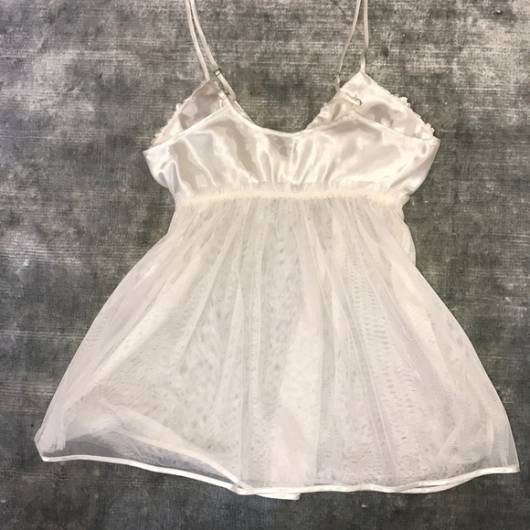 Flora Lingeries Tulle Ivory Lingerie Slip Dress